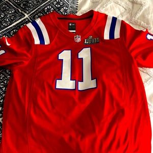 Retro red Julian Edelman jersey SBLIII exclusive patch
